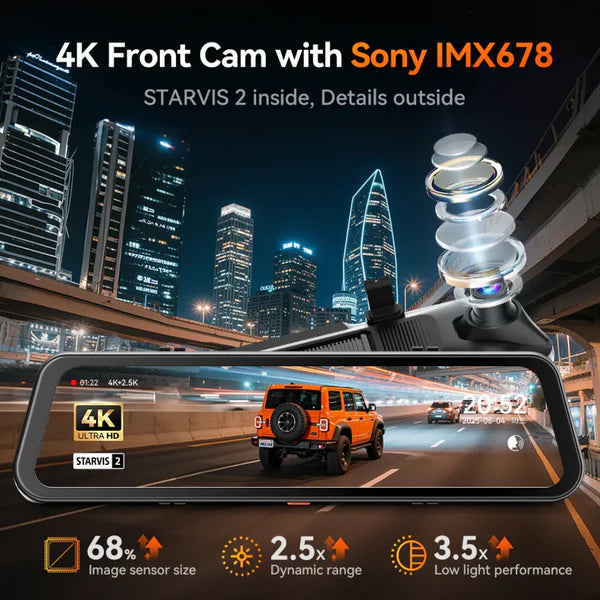 RoadGuard G900Pro® - 12MP WiFi Touch Screen Dash Cam Smart Mirror